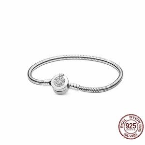 NWOT Moments Sparkling Crown O Snake Chain Bracelet Sterling Silver 925